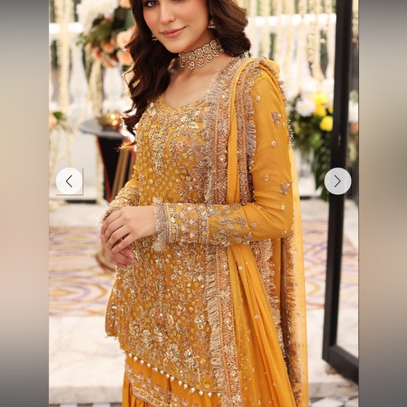 Aisha Imran Nazmin Yellow Gharara - Picture 5 of 9